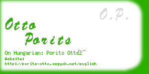 otto porits business card